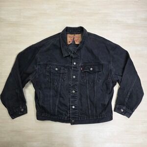 Vintage Levi's 70598-4159 Black Type 3 Denim Jean Jacket Big‎ Patch Size XL Read